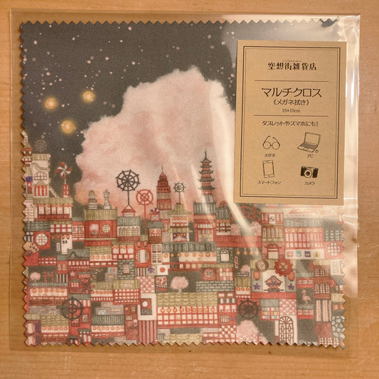 Glasses Wiping Cloth "Night Sakura City"