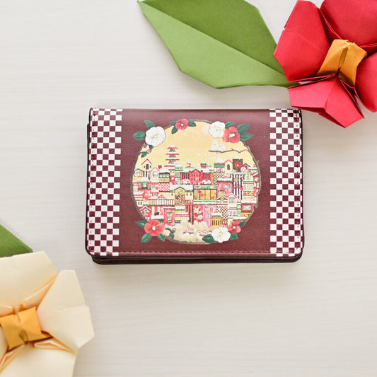 Card Folder Wallet "Japanese Camellia City"