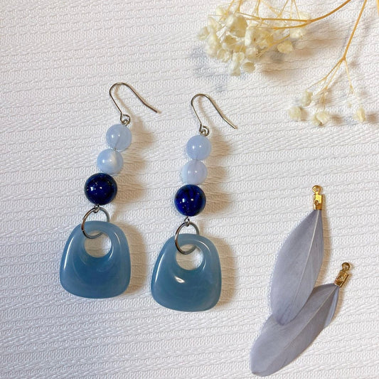 Blue beads earrings