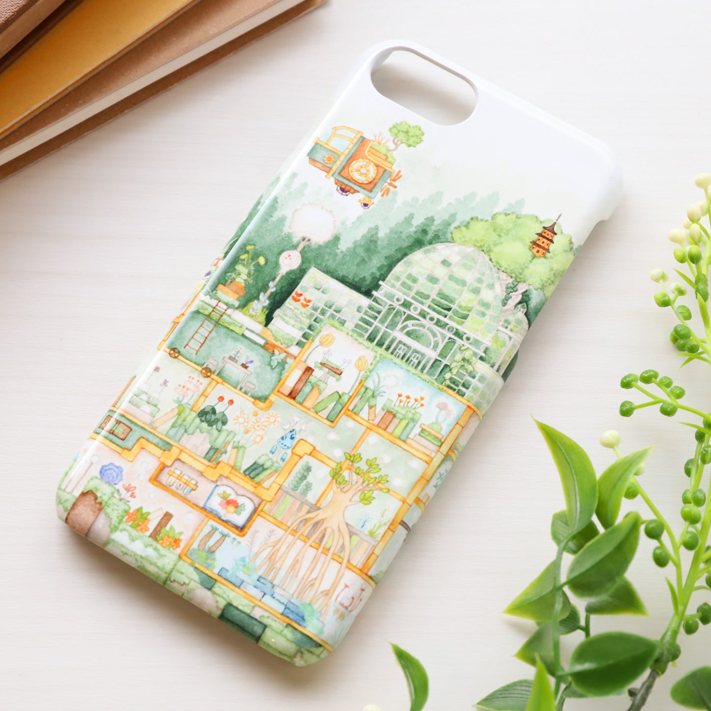 iPhone14 Case  "The Library of Book Plants"