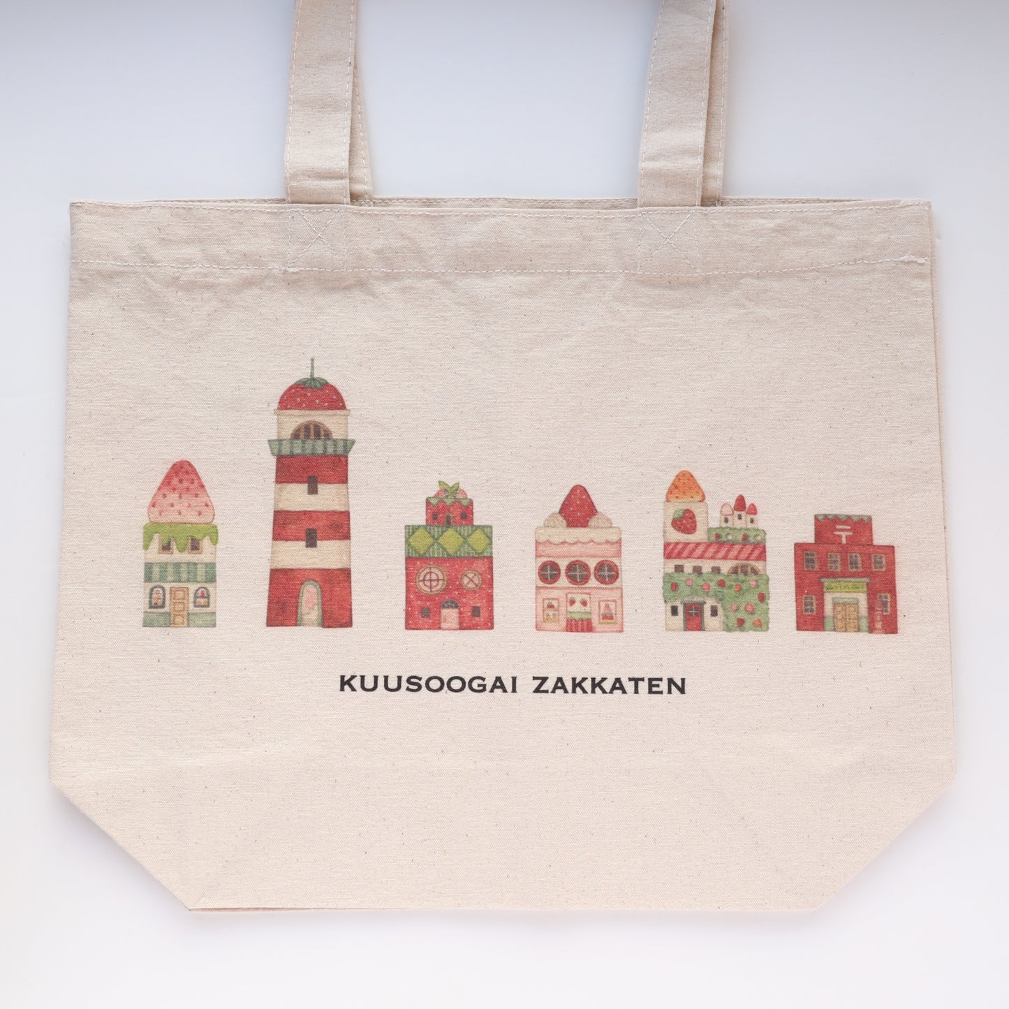 Small Tote Bag "The Buildings of Strawberry City"