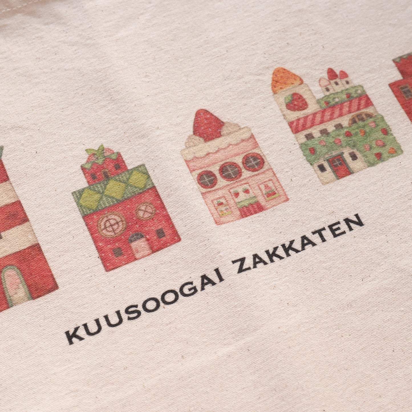 Small Tote Bag "The Buildings of Strawberry City"