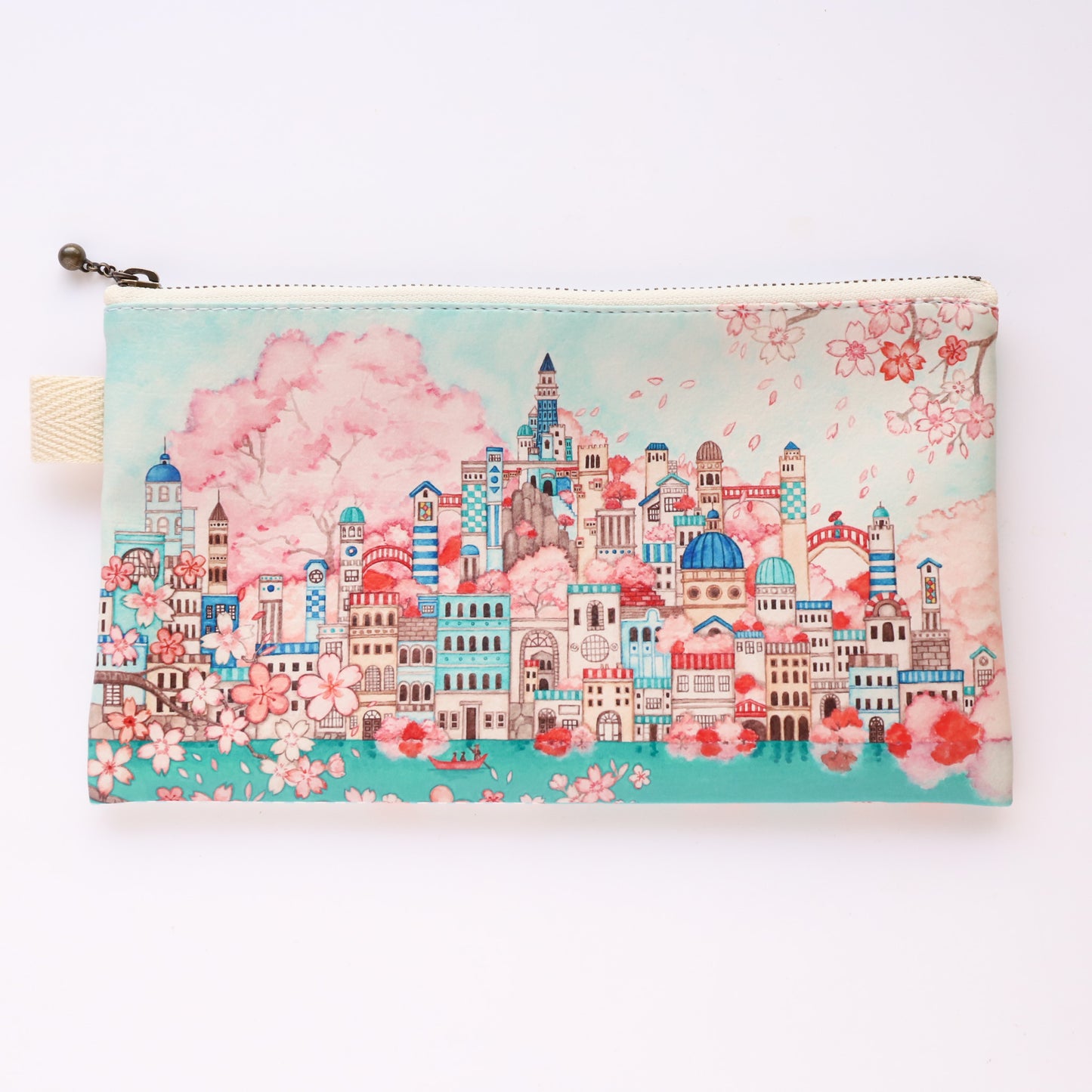 Flat Pouch "Sakura x Blue Metropolis"