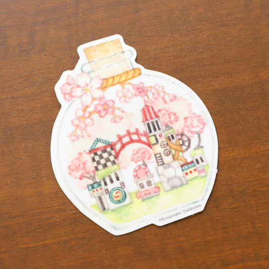 Large Sticker "Sakura City in the Bottle"