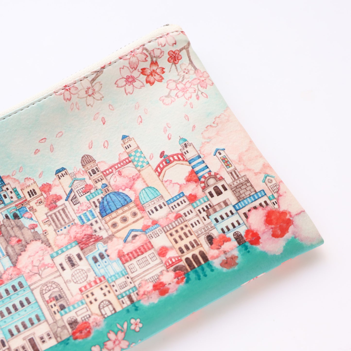 Flat Pouch "Sakura x Blue Metropolis"