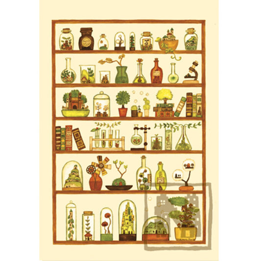 4 Postcard Set "The Shelves of the City Plants Labo"