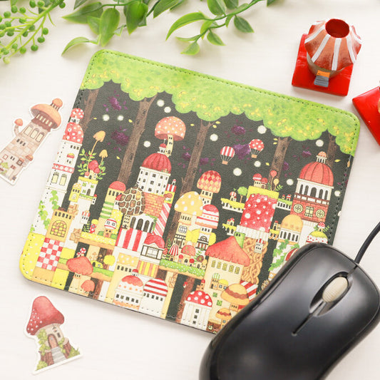 Mouse Pad "Mushroom Old Town in the Dark Forest"