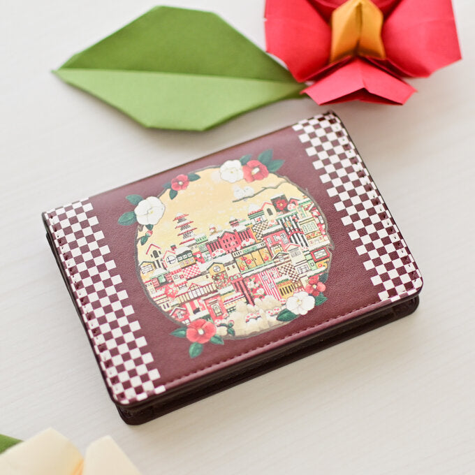 Card Folder Wallet "Japanese Camellia City"