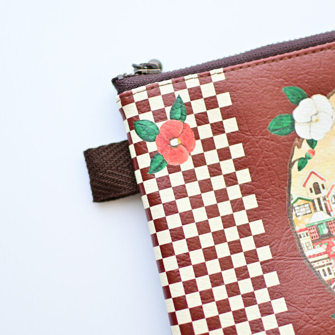 Flat Pouch "Japanese Camellia City"