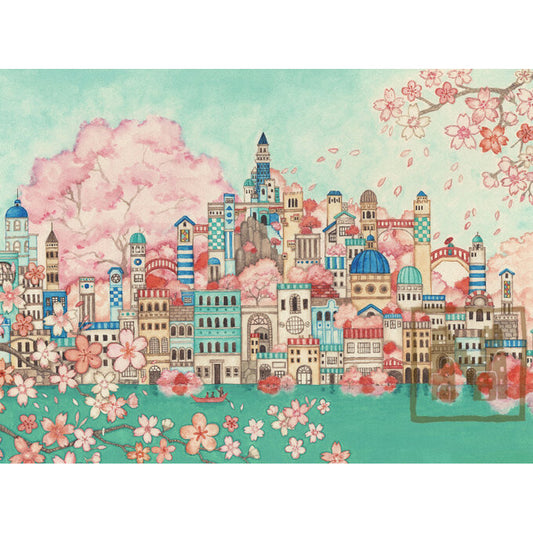 4 Postcard Set "Sakura x Blue Metropolis"