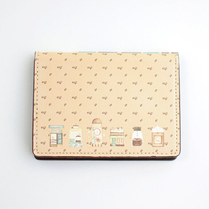 Card Folder Wallet "Coffee City in the Back of the Cafe"