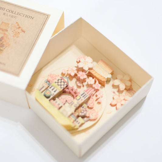 3D Box DIY Kit (Square) "Sakura City in the Bottle"