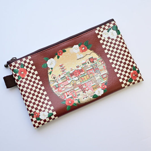 Flat Pouch "Japanese Camellia City"