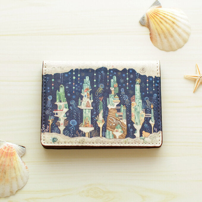 Card Folder Wallet "Jellyfish × Aquamarine Paradise"